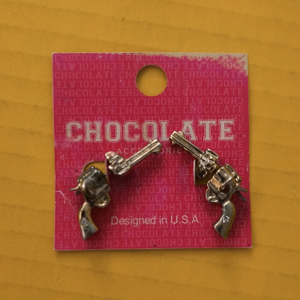 Chocolate Silver Stud Earrings Jewelry